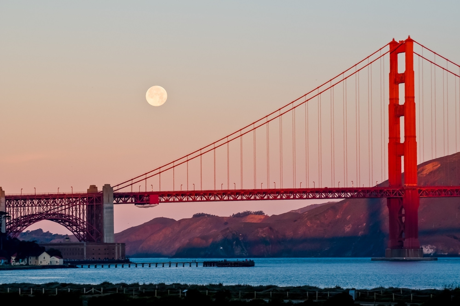 San Francisco Bridge and Moon