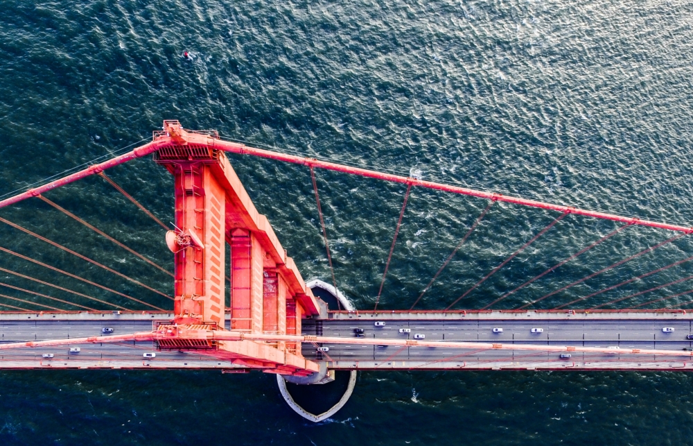 View on bridge from the sky